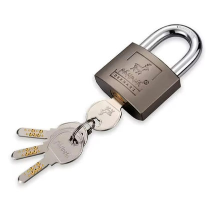 Cerradura de cobre de 63 mm, resistente al agua, con llave de color gris plateado