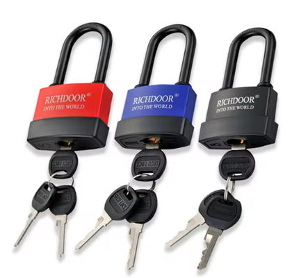 Long Chain aislamiento de seguridad bloqueo candados de plástico carcasa de hierro 80mm