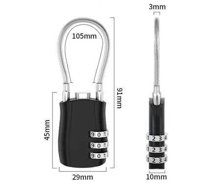 Combinación de llave de equipaje ligera reconocida por la TSA 30 mm