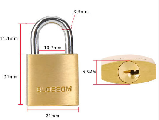 Cerradura de latón de latón de 32 mm de tamaño pequeño de acero endurecido rectangular